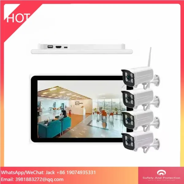 1080p Wifi Nvr Kit Outdoor Indoor 4 Channel Night Vision Cctv Surveillance Home Security Camera System Wireless