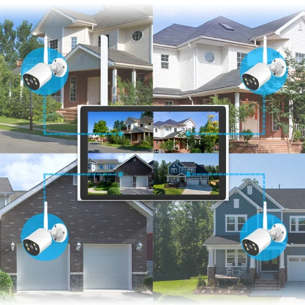 ⁦3MP 4ch 8ch Security System Wifi Nvr Kit Outdoor 10.1-inch Screen Wireless Camera System 2024 Hot Sale⁩ - الصورة ⁦3⁩