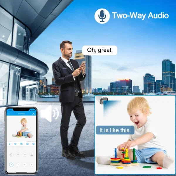 ⁦5MP Wireless Security Camera Set Tuya 8CH WiFi NVR Kit Color Night Vision 2 Way Audio 8 Channel CCTV Video Surveillance System⁩ - الصورة ⁦2⁩