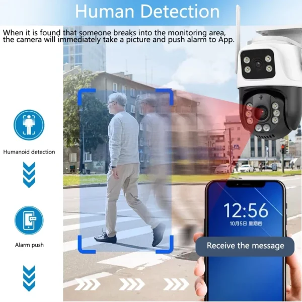 ⁦10CH 8MP 4K NVR Security WiFi PTZ Camera System Home Video Surveillance Kit with Auto Tracking 2-Audio Record Outdoor Camera Set⁩ - الصورة ⁦6⁩