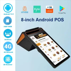 Free Shipping JEESTON 8 inch Android 12/13 POS Terminal with 58/80mm Printer Loyverse Desktop POS 4G WIFI BT 2D Scanner
