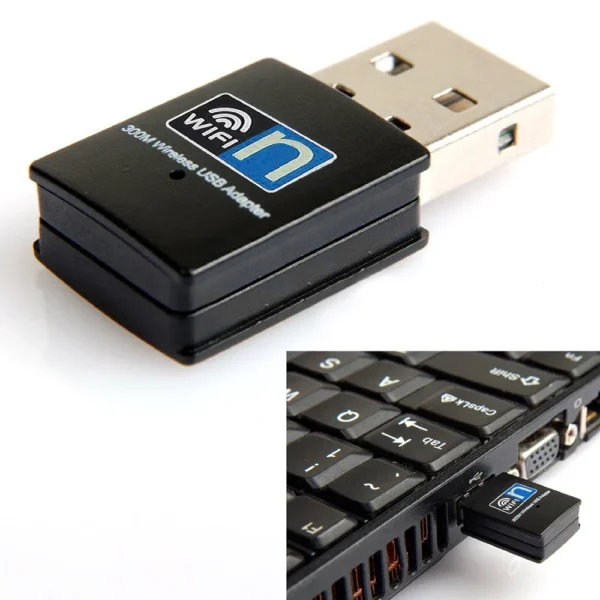 ⁦300Mbps Wireless USB Wifi Adapter 802.11N USB 2.0 WiFi Receiver Dongle 300Mbps Wireless Network Card For Desktop Laptop Windows⁩ - الصورة ⁦4⁩