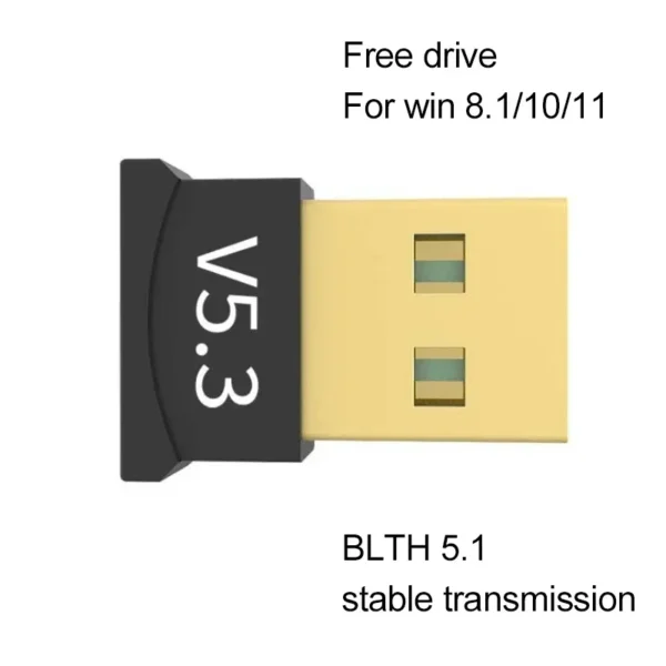 ⁦USB Blth 5.3 Adapter Transmitter Receiver Blth 5.3 Wireless USB Adapter V5.3 Bluetooth-compatible Adapter⁩ - الصورة ⁦2⁩
