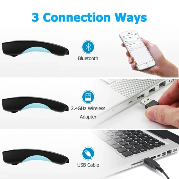⁦W6 Mini Wireless Barcode Scanner, CMOS Bluetooth Pocket QR/Barcode Reader, 1D/2D, for iOS & Android Payments⁩ - الصورة ⁦2⁩