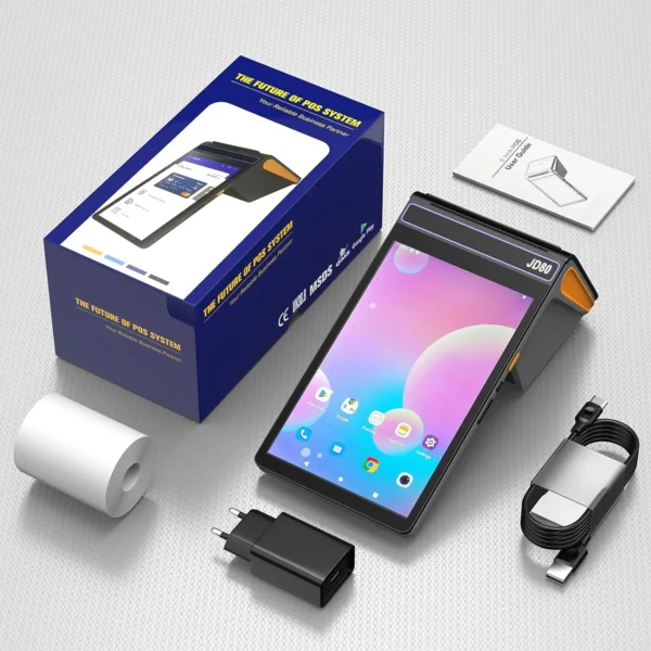 ⁦Android 12 8 inch Touch Screen POS Terminal 58/80mm Printer 3G+16G Memory 4G WIFI BT Mobile POS, NFC 2D Scanner Cash Register⁩ - الصورة ⁦6⁩