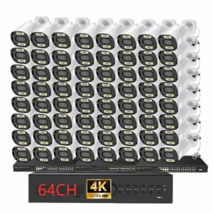 Jianvision 64-Channel 4K 8MP POE IP Camera System NVR Wide Angle CMOS Sensor Night Vision Network Security Surveillance System
