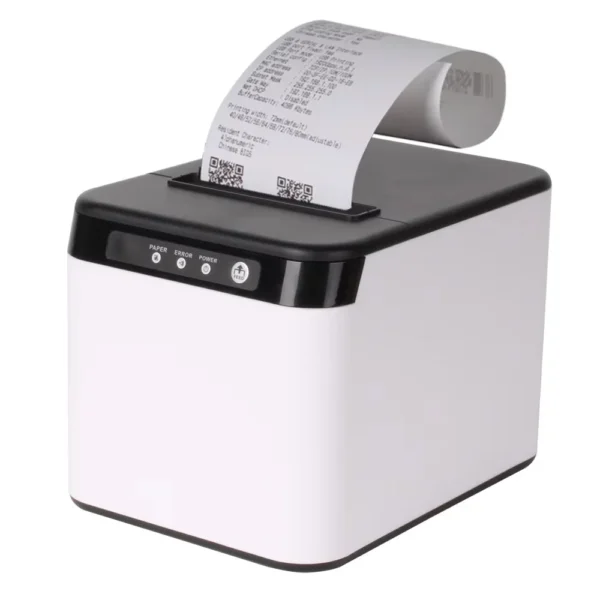 Receipt Bluetooth 80mm Auto-cut Thermal Printer White Color Printing Machine with 83mm Paper Cabin USB+Bluetooth Connection