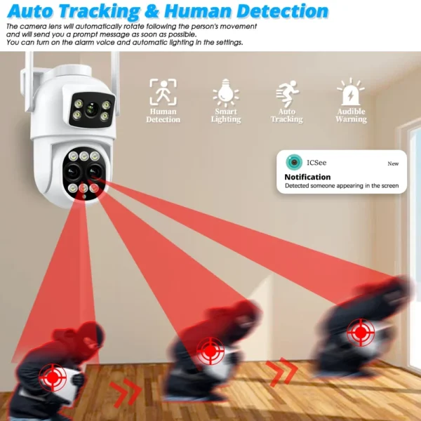 ⁦Smart Video Surveillance System 10CH XMEye 4K POE NVR Kit H.265+ Three Lens 9MP WIFI Cameras 8X Zoom PTZ Wireless CCTV System⁩ - الصورة ⁦3⁩
