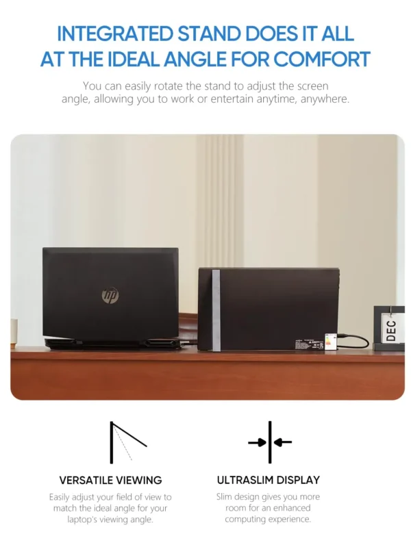 ⁦ARZOPA 14.0'' 1080P FHD IPS Portable Monitor with USB C HDMI External Second Screen for Mac,Laptop,PC,Switch,PS,Xbox,A1S⁩ - الصورة ⁦5⁩