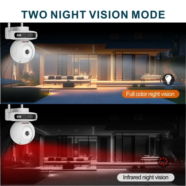 ⁦8CH Factory Price Smart WiFi Solar PTZ Camera Kit With Red Blue Light Black/White Dome Night Vision NVR Data Storage⁩ - الصورة ⁦4⁩