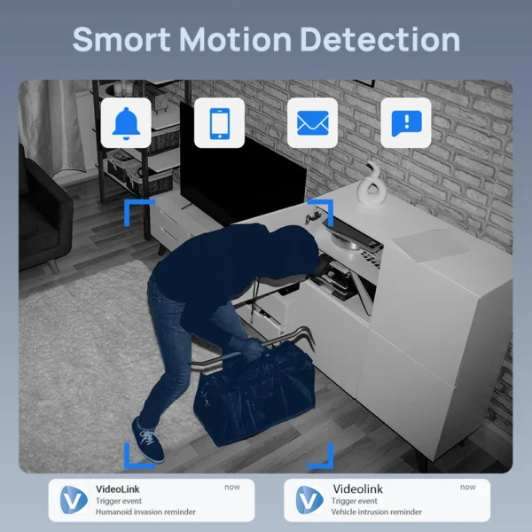 ⁦VIKYLIN 8MP 5x zoom 2-way Audio IP camera 4PCS SET 8CH POE NVR Video Recorder Smart Human vehicle Detection CCTV security system⁩ - الصورة ⁦4⁩