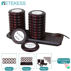 Retekess TD163 مطعم النداء نظام الاتصال اللاسلكي الهزاز جهاز الترحيل الاهتزاز جرس مقهى الصافرة لشاحنة طعام القهوة