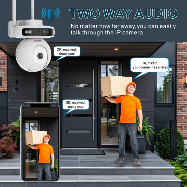 ⁦8CH Factory Price Smart WiFi Solar PTZ Camera Kit With Red Blue Light Black/White Dome Night Vision NVR Data Storage⁩ - الصورة ⁦5⁩