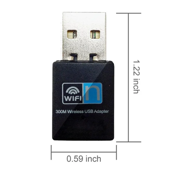 ⁦300Mbps Wireless USB Wifi Adapter 802.11N USB 2.0 WiFi Receiver Dongle 300Mbps Wireless Network Card For Desktop Laptop Windows⁩ - الصورة ⁦3⁩