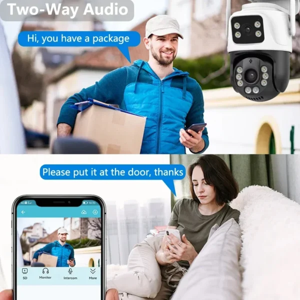 ⁦10CH 8MP 4K NVR Security WiFi PTZ Camera System Home Video Surveillance Kit with Auto Tracking 2-Audio Record Outdoor Camera Set⁩ - الصورة ⁦5⁩