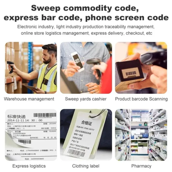 ⁦U20 1D/2D Supermarket Barcode Reader USB Wired Handheld Warehouse Bar Code QR Code Scanner CMOS Image High-speed Decoding⁩ - الصورة ⁦5⁩
