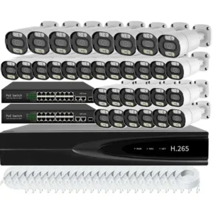 CCTV 8MP 4K POE HD Security Surveillance Camera System NVR 32 Channel Human Vehicle Detection Kit