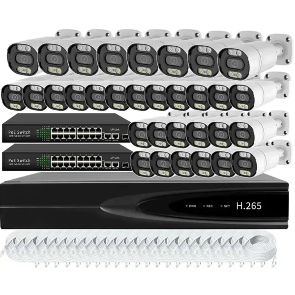 CCTV 8MP 4K POE HD Security Surveillance Camera System NVR 32 Channel Human Vehicle Detection Kit