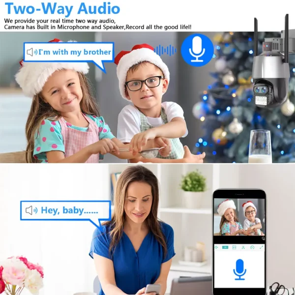 ⁦XMEYE 4K Wifi PTZ IP Camera System 8X Zoom Dual Lens Wireless Surveillance Camera System with 8MP 8CH POE NVR Security System⁩ - الصورة ⁦2⁩