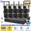 10CH 8MP 4K NVR WiFi PTZ Camera with Outdoor PTZ Dual Screen Human Detection CCTV Surveillance 6MP Security IP Camera iCSee APP