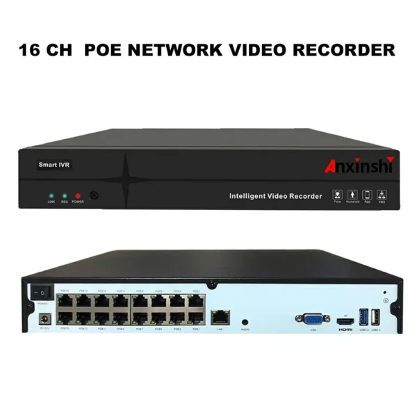 ⁦Anxinshi Promotions Hot Sale 16CH POE NVR Network Mini 4MP CCTV IP Video Nvr Kit H.265 Security Camera System⁩ - الصورة ⁦3⁩