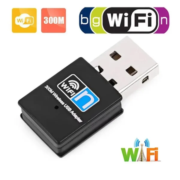 ⁦300Mbps Wireless USB Wifi Adapter 802.11N USB 2.0 WiFi Receiver Dongle 300Mbps Wireless Network Card For Desktop Laptop Windows⁩ - الصورة ⁦2⁩
