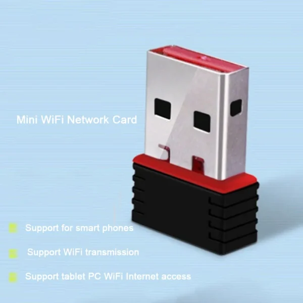 ⁦USB 2.0 WiFi Wireless transmission Adapter Mini Network LAN Card 150Mbps 8188/7601 For Smart Antenna Smart Phone Tablet PC⁩ - الصورة ⁦3⁩