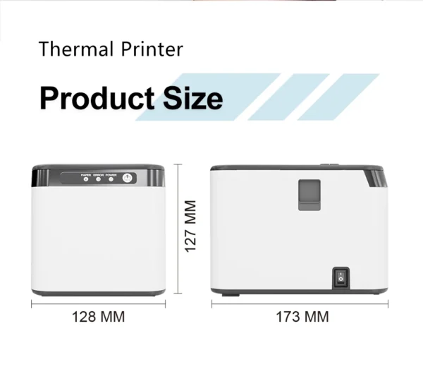 ⁦Receipt Bluetooth 80mm Auto-cut Thermal Printer White Color Printing Machine with 83mm Paper Cabin USB+Bluetooth Connection⁩ - الصورة ⁦6⁩